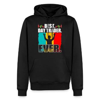 Best Day Trader Day Ever Stock Forex Trading - Sweat à capuche Premium bio Homme - noir - Devant - Nico (187cm)