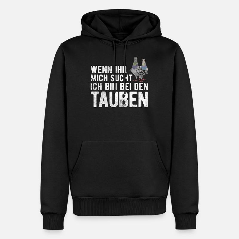 Taube Tauben Vogel - Männer Premium Bio Hoodie - Schwarz