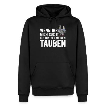 Taube Tauben Vogel - Männer Premium Bio Hoodie - Schwarz - Vorne - Nico (187cm)