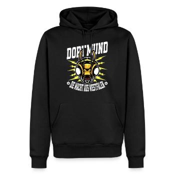 Dortmund Macht Westfalen Fußball Fan Geschenkidee - Männer Premium Bio Hoodie - Schwarz - Vorne - Nico (187cm)