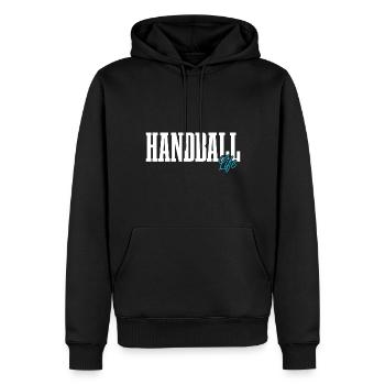 Handballeur Handballeur - Sweat à capuche Premium bio Homme - noir - Devant - Nico (187cm)