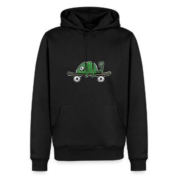 Chameleon on a skateboard. For skaters and fans - Men’s Premium Organic Hoodie - black - Front - Nico (187cm)