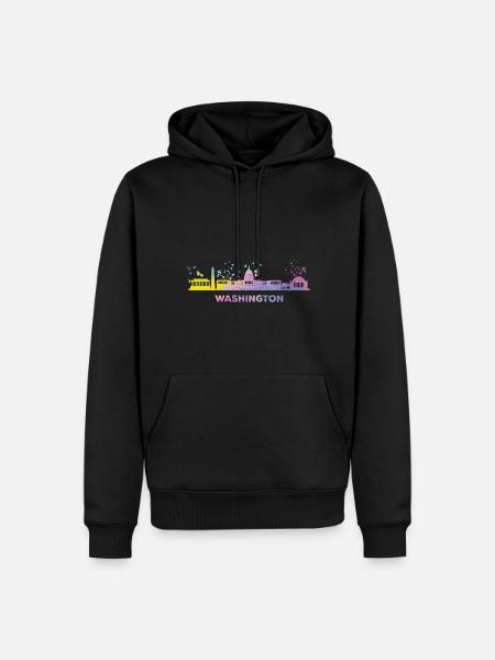 Washingtoner Skyline Washington - Men’s Premium Organic Hoodie - black