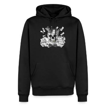 Tete de mort - Sweat à capuche Premium bio Homme - noir - Devant - Nico (187cm)