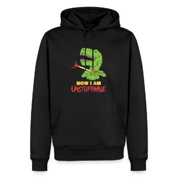T-REX Witz Dinosaurier Tyrannosaurus Rex Geschenk - Männer Premium Bio Hoodie - Schwarz - Vorne - Nico (187cm)