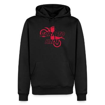 Born to Ride ! - Sweat à capuche Premium bio Homme - noir - Devant - Nico (187cm)