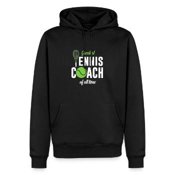 Largest tennis coach ever - Men’s Premium Organic Hoodie - black - Front - Nico (187cm)