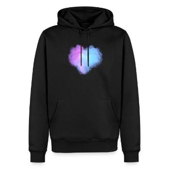 Nuages en forme de cœur - Sweat à capuche Premium bio Homme - noir - Devant - Nico (187cm)