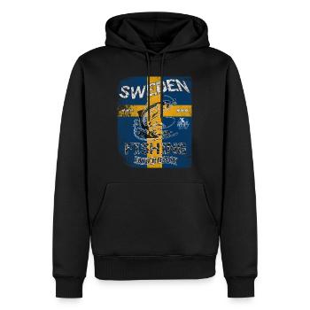 Sweden Fishing Flag Fishing Fish Design - Men’s Premium Organic Hoodie - black - Front - Nico (187cm)