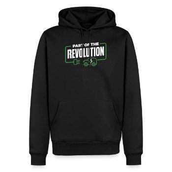 Voiture électrique - Sweat à capuche Premium bio Homme - noir - Devant - Nico (187cm)