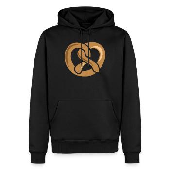 Bretzel Baker Nourriture Boulangerie Illustration Graphique - Sweat à capuche Premium bio Homme - noir - Devant - Nico (187cm)