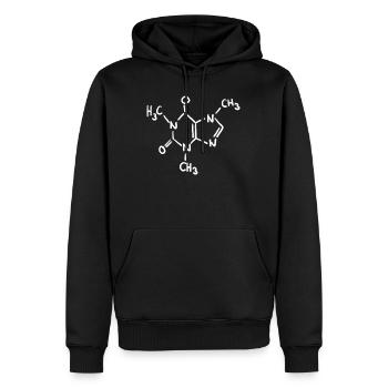 Caffeine Chalk Molecule - Men’s Premium Organic Hoodie - black - Front - Nico (187cm)