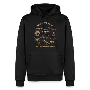Paléontologue, Dinosaure, Dinosaure - Sweat à capuche Premium bio Homme - noir - Devant - Nico (187cm)