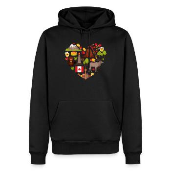 Kanadier, Kanada, Ahornblatt - Männer Premium Bio Hoodie - Schwarz - Vorne - Nico (187cm)