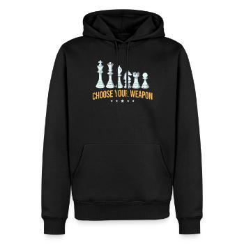Chess, chess player, chess lover - Men’s Premium Organic Hoodie - black - Front - Nico (187cm)