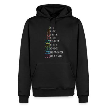 Classical composers, composers, music - Men’s Premium Organic Hoodie - black - Front - Nico (187cm)