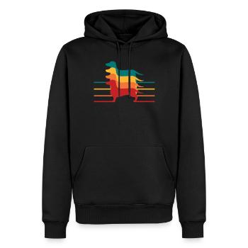 Dackelmama, Wiener Hund, Dackel - Männer Premium Bio Hoodie - Schwarz - Vorne - Nico (187cm)