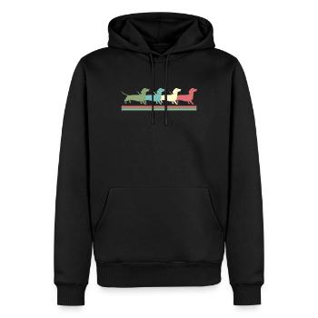 Dackelmama, Wiener Hund, Dackel - Männer Premium Bio Hoodie - Schwarz - Vorne - Nico (187cm)