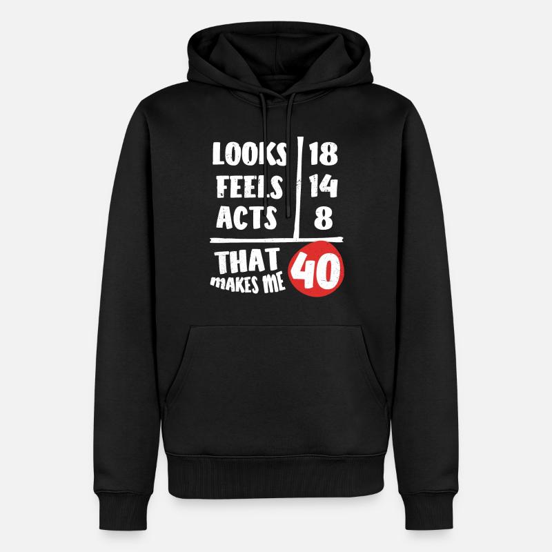 40e anniversaire, 40 ans - Sweat à capuche Premium bio Homme - noir