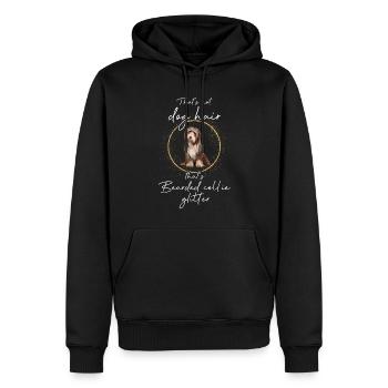 C’est Bearded Collie Glitter Dog - Sweat à capuche Premium bio Homme - noir - Devant - Nico (187cm)