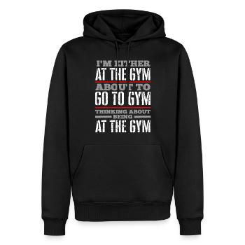 Fitness fitness addicts - Men’s Premium Organic Hoodie - black - Front - Nico (187cm)