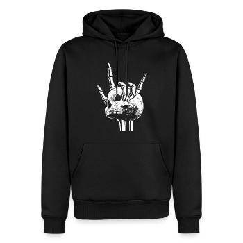 Fan de heavy metal, - Sweat à capuche Premium bio Homme - noir - Devant - Nico (187cm)