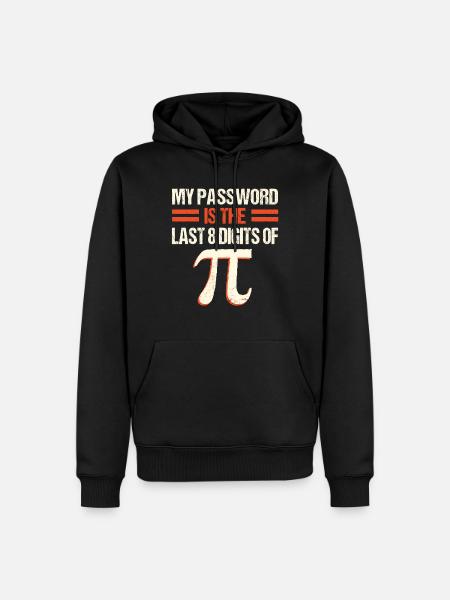 PI Math , Mathématiques, 3.145 - Sweat à capuche Premium bio Homme - noir