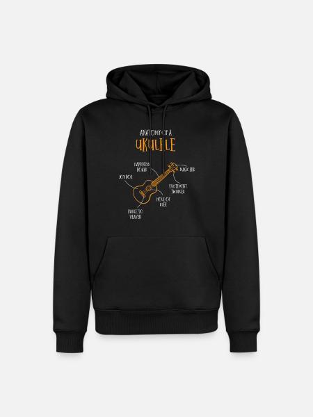 Anatomie d’un ukulélé - Sweat à capuche Premium bio Homme - noir