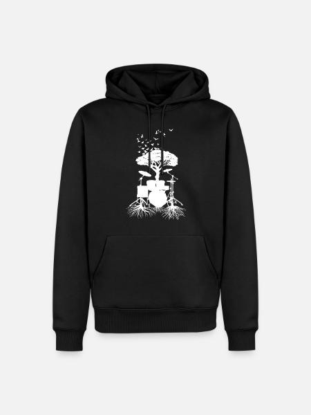 Drummer roots, drumsticks - Men’s Premium Organic Hoodie - black