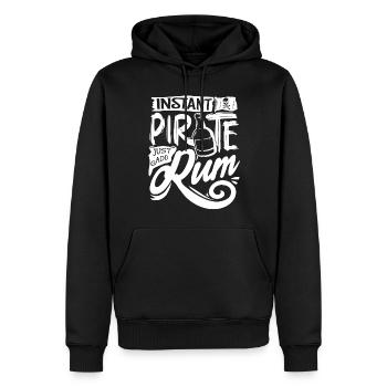 Instant Pirat, Füge Einfach Rum Hinzu, Rumtrinker - Männer Premium Bio Hoodie - Schwarz - Vorne - Nico (187cm)
