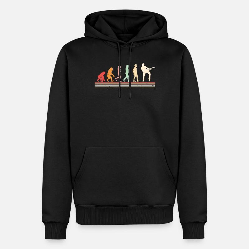Gitarrenspieler Evolution, Gitarrist - Männer Premium Bio Hoodie - Schwarz