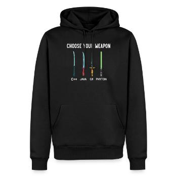 PHYTON PROGRAMMER-Programmiercodierer-Codierung - Männer Premium Bio Hoodie - Schwarz - Vorne - Nico (187cm)