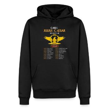 Gaius Julius Caesar World Tour, Anciens Romains - Sweat à capuche Premium bio Homme - noir - Devant - Nico (187cm)