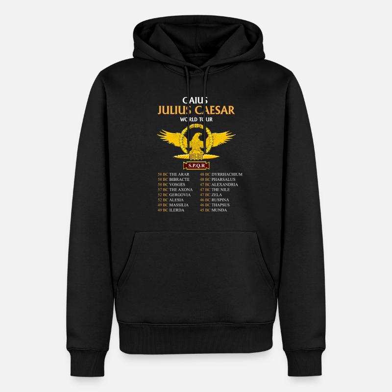 Gaius Julius Caesar World Tour, Anciens Romains - Sweat à capuche Premium bio Homme - noir
