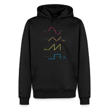 Synthesizer Audiowaves Analog Digital - Männer Premium Bio Hoodie - Schwarz - Vorne - Nico (187cm)