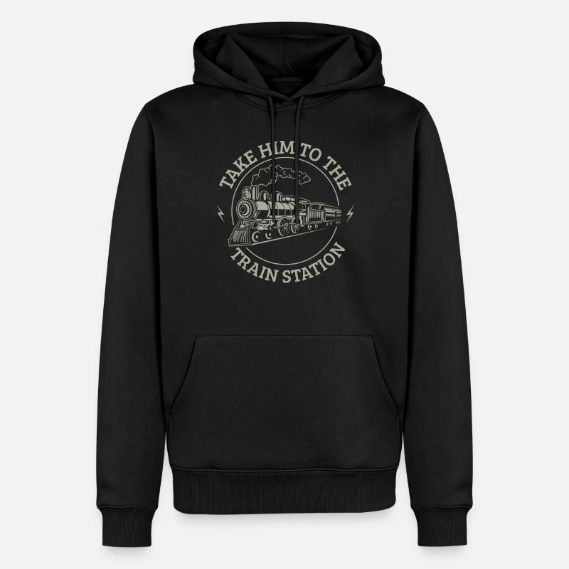 Emmenez-le à la gare - Sweat à capuche Premium bio Homme - noir
