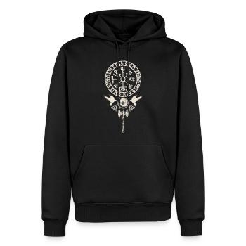 Wikinger Wikinger Nordmythologie - NORSE - Männer Premium Bio Hoodie - Schwarz - Vorne - Nico (187cm)