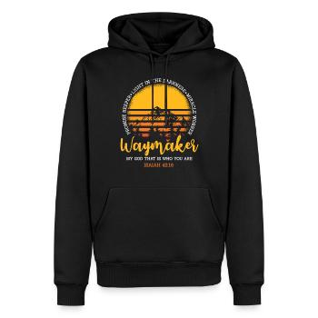 Waymaker Möge Gott Das Ist, Wer Du Bist - Männer Premium Bio Hoodie - Schwarz - Vorne - Nico (187cm)