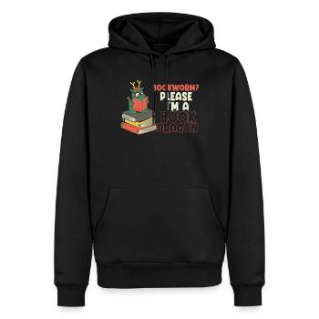 Bookworm, Please I Am A Book Dragon - Men’s Premium Organic Hoodie - black - Front - Nico (187cm)