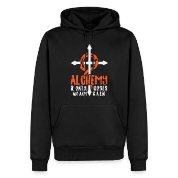 Alchemie Kostet Nur Ein Arm Und Ein Bein - Männer Premium Bio Hoodie - Schwarz - Vorne - Nico (187cm)
