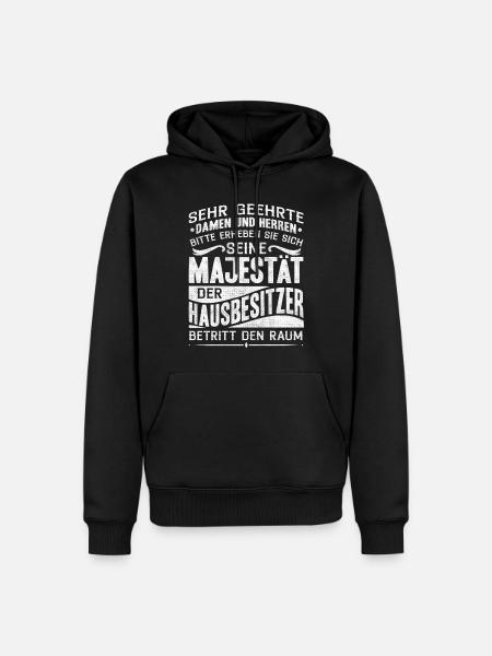 Hausbesitzer Geschenk, Häuslebauer - Männer Premium Bio Hoodie - Schwarz