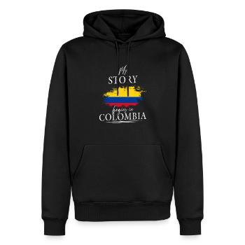 Mon histoire commence en Colombie Kolumbien - Sweat à capuche Premium bio Homme - noir - Devant - Nico (187cm)