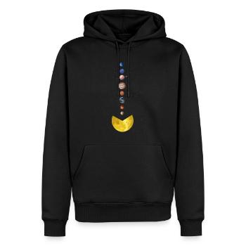 Sun-eating planets, solar system, planets - Men’s Premium Organic Hoodie - black - Front - Nico (187cm)
