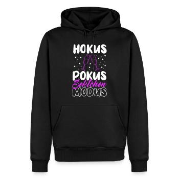 Hokus Pokus Sektchen Modus , Sekt - Männer Premium Bio Hoodie - Schwarz - Vorne - Nico (187cm)