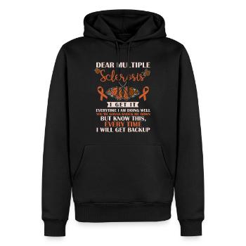 Conscience de la sclérose en plaques, SEP - Sweat à capuche Premium bio Homme - noir - Devant - Nico (187cm)