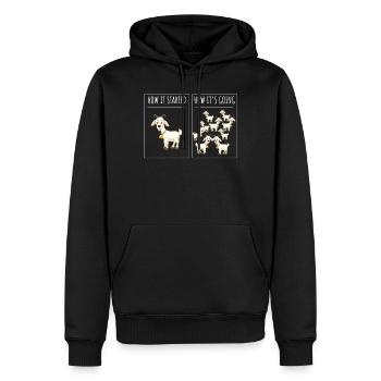 Ziegenhirt, Ziegen, Ziege - Männer Premium Bio Hoodie - Schwarz - Vorne - Nico (187cm)