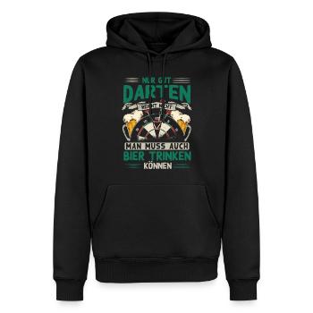 Darten, Dart, Dartpfeil, Darter - Männer Premium Bio Hoodie - Schwarz - Vorne - Nico (187cm)