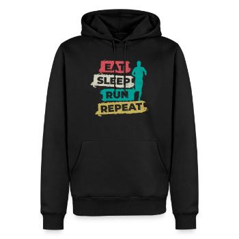 Course, Coureur, Marathonien, Coureur de 10 km - Sweat à capuche Premium bio Homme - noir - Devant - Nico (187cm)