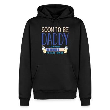 Bientôt papa, père - Sweat à capuche Premium bio Homme - noir - Devant - Nico (187cm)