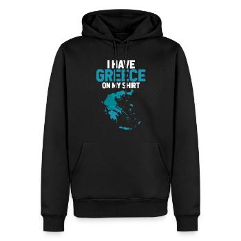 Ich Habe Griechenland Auf Meinem Hemd - Männer Premium Bio Hoodie - Schwarz - Vorne - Nico (187cm)